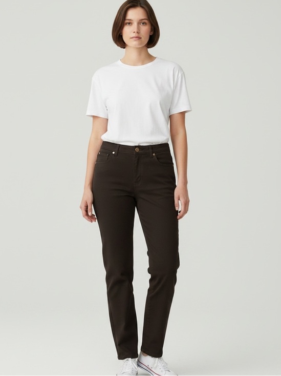 Chico's Pants - Chico's So Slimming Pants SZ 2 Short Brown Straight Leg Trousers Comfort Classic